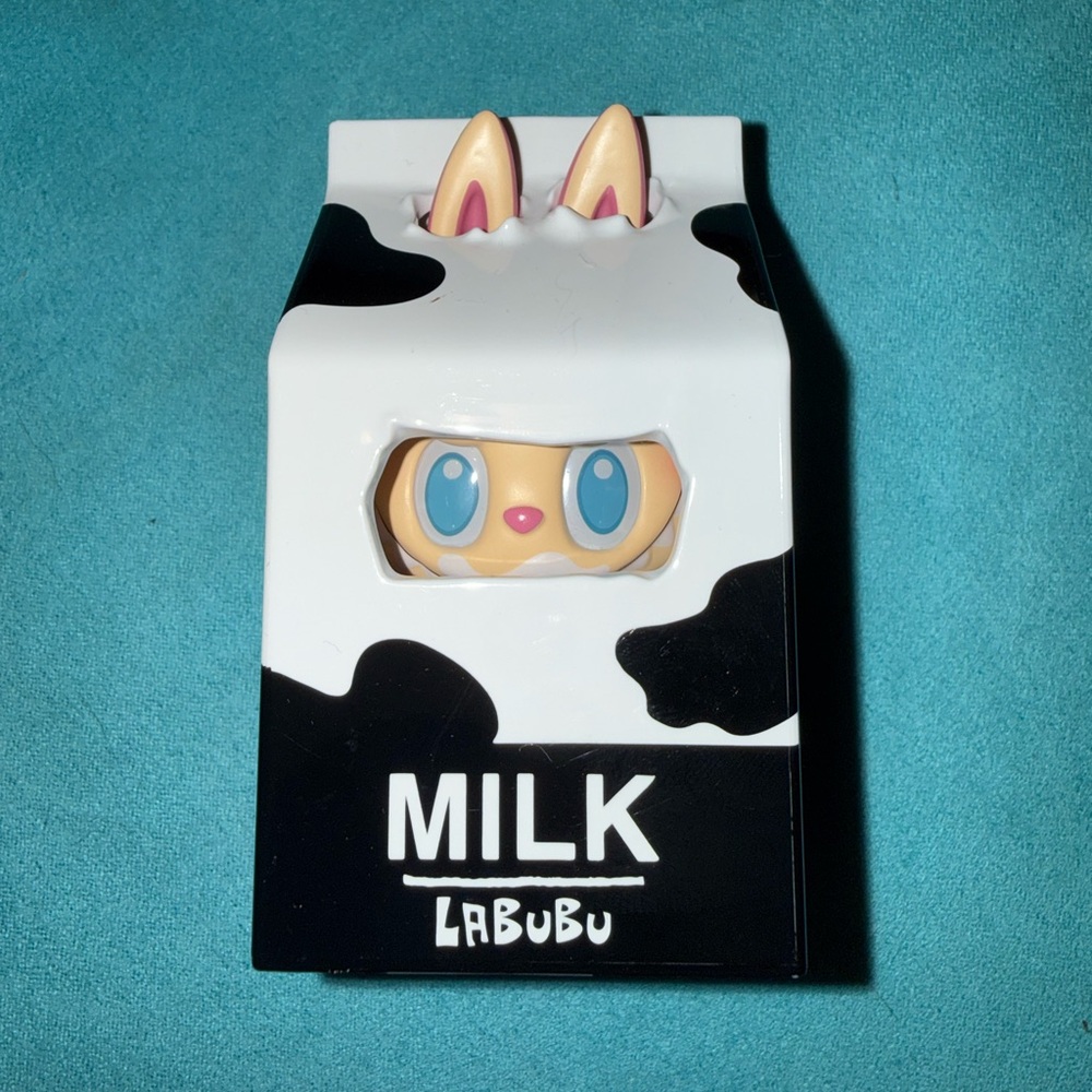 LABUBU Milk Box Kids Toy Accessory - White & Black